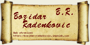 Božidar Radenković vizit kartica